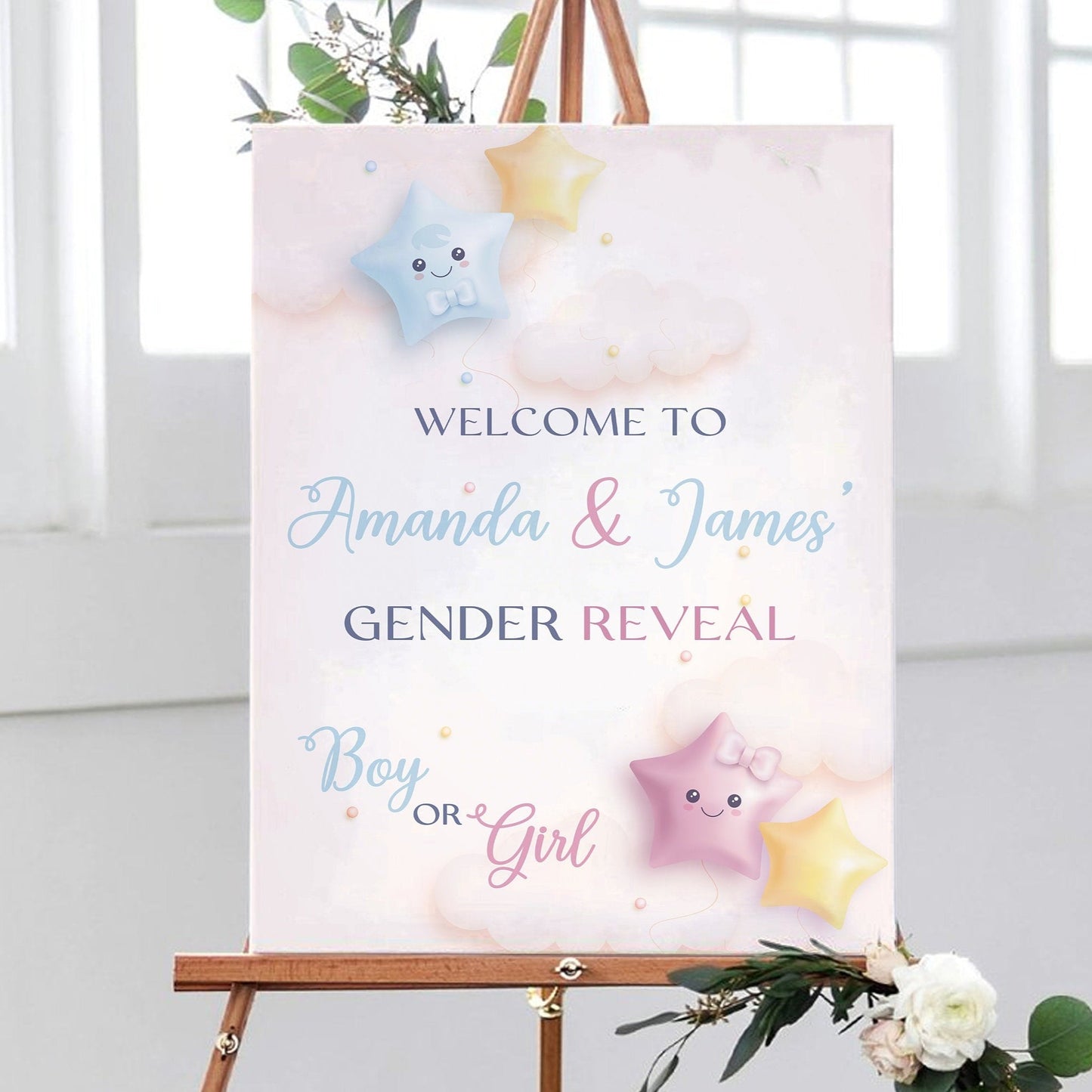 Gender Reveal Welcome Party Sign