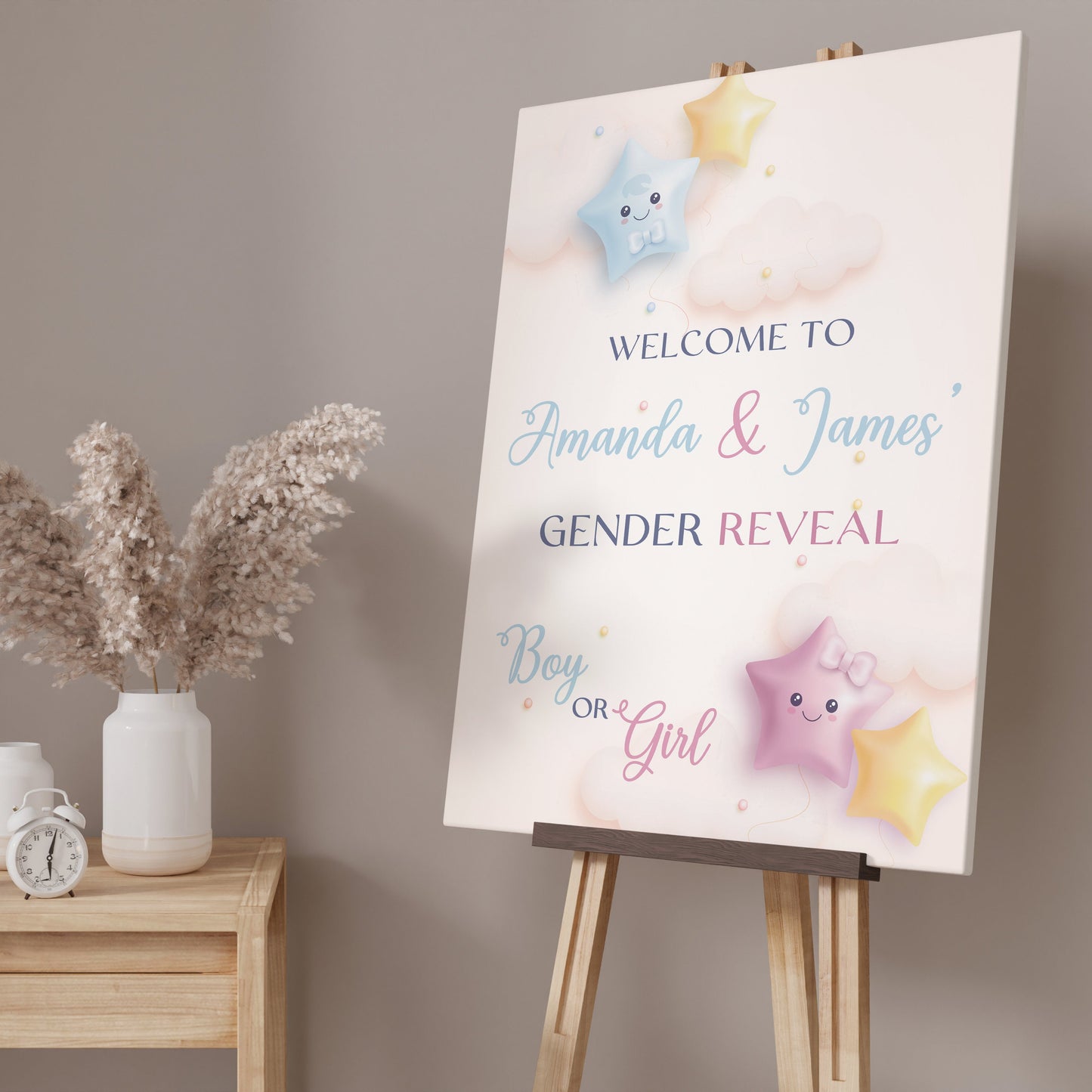 Gender Reveal Welcome Party Sign