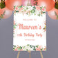 Peach Floral 70th Birthday Party Sign - Smart Party Shop