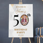 Personalised 50th Birthday Party Welcome with Photo