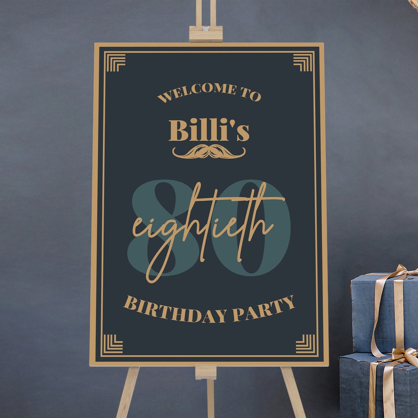 80th Personalised Birthday Party Welcome Sign