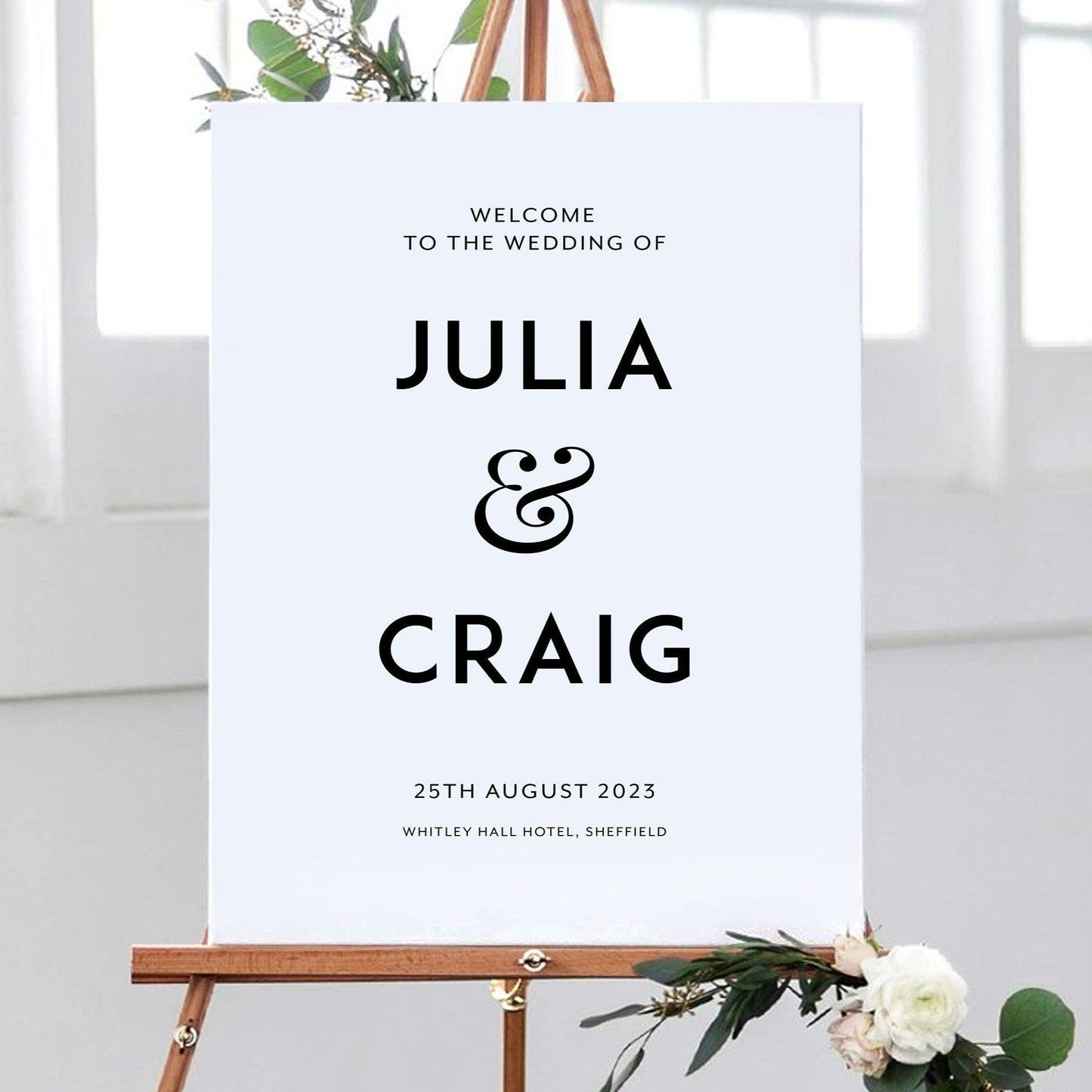 Classic White Wedding Welcome Sign