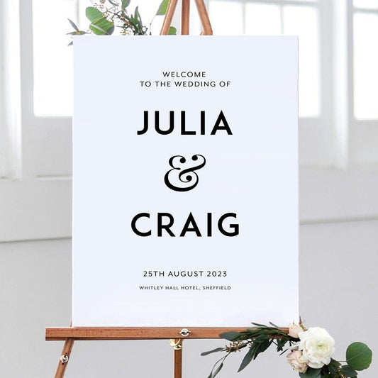 Classic White Wedding Welcome Sign