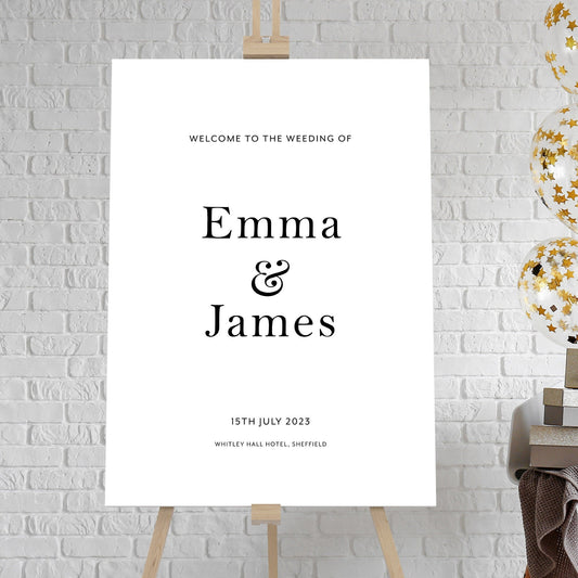 Modern White Wedding Sign