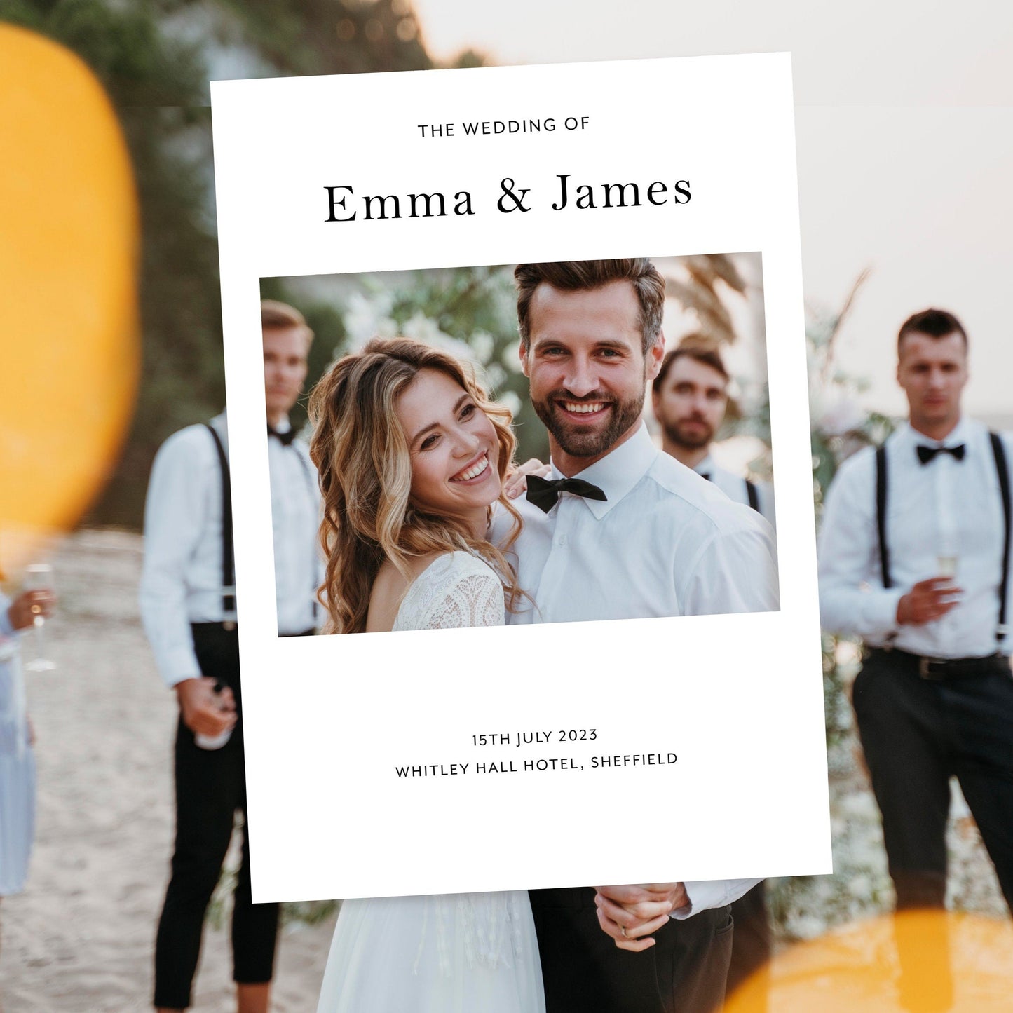 White Wedding Selfie Frame & Welcome Sign