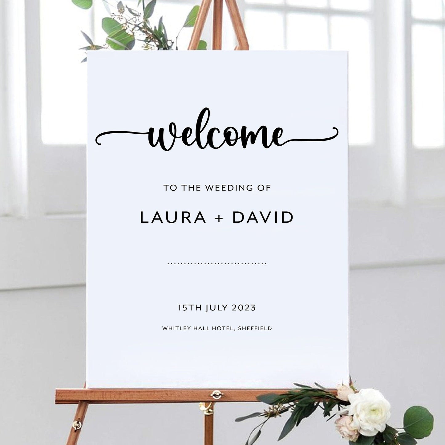 Monochrome Wedding Welcome Sign