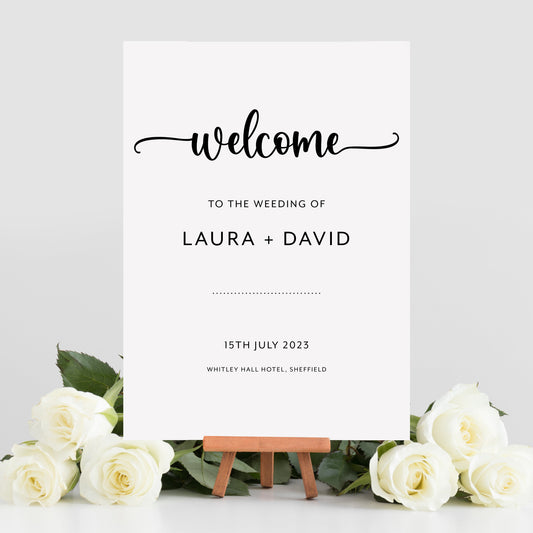 Monochrome Wedding Welcome Sign