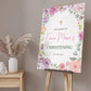 Pastel Pink Christening Welcome Sign