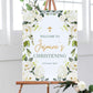 White Rose Christening Welcome Sign