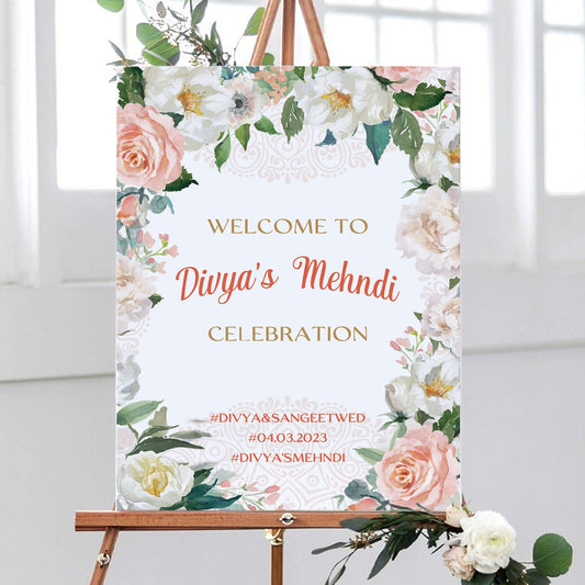 Floral Mehndi Night Sign