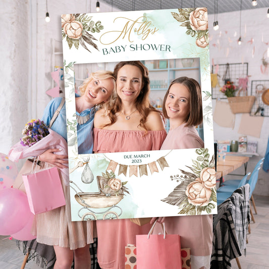 Vintage Inspired Baby Shower Selfie Frame and Party Sign