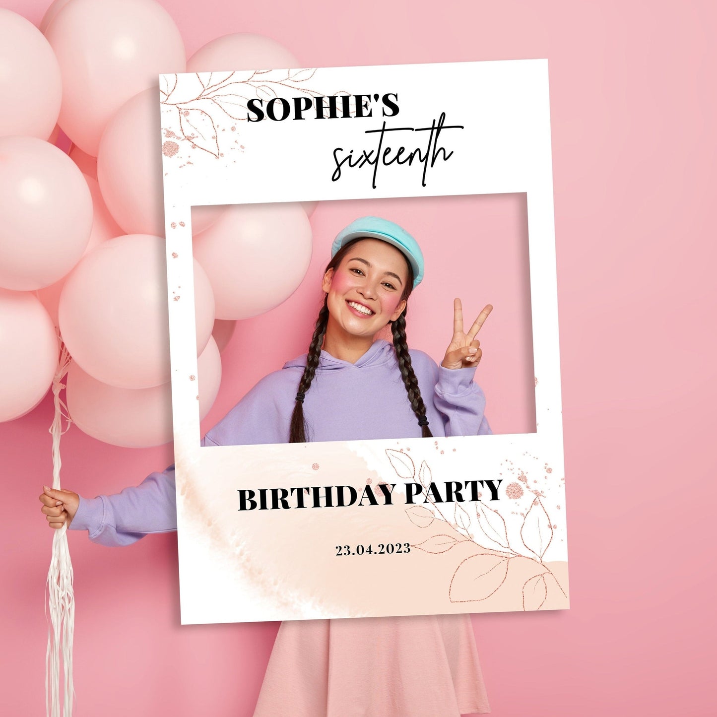 16th Birthday Party Selfie Frame and Welcome Sign