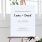 Simple White Wedding Welcome Sign