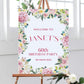 Pink Floral 60th Birthday Party Sign