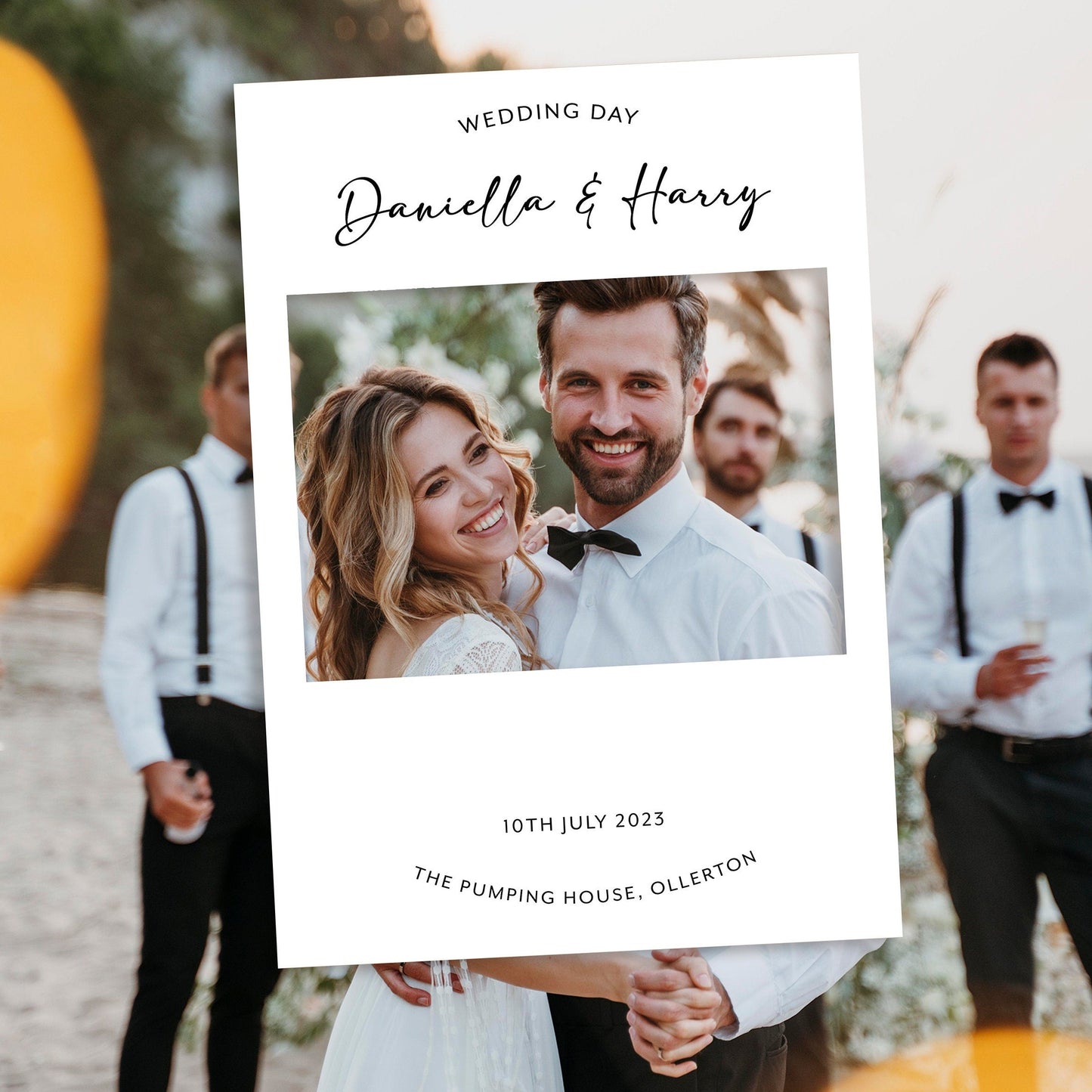 Minimalist Wedding Selfie Frame and Sign