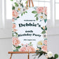 Blush Floral 60th Birthday Party Sign