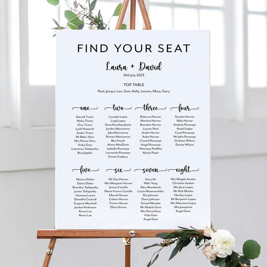 Modern Wedding Seating Plan