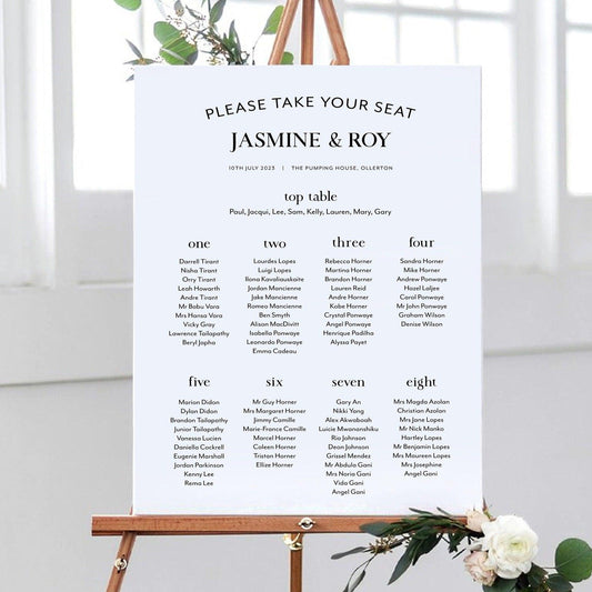 Modern Wedding Seating Chart - Smart Party Shop