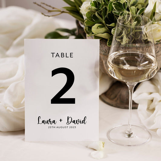 Minimalist Wedding Table Number Cards