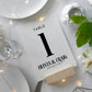 Bold Wedding Table Number Cards