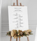 Minimalist Wedding Order of Events Sign