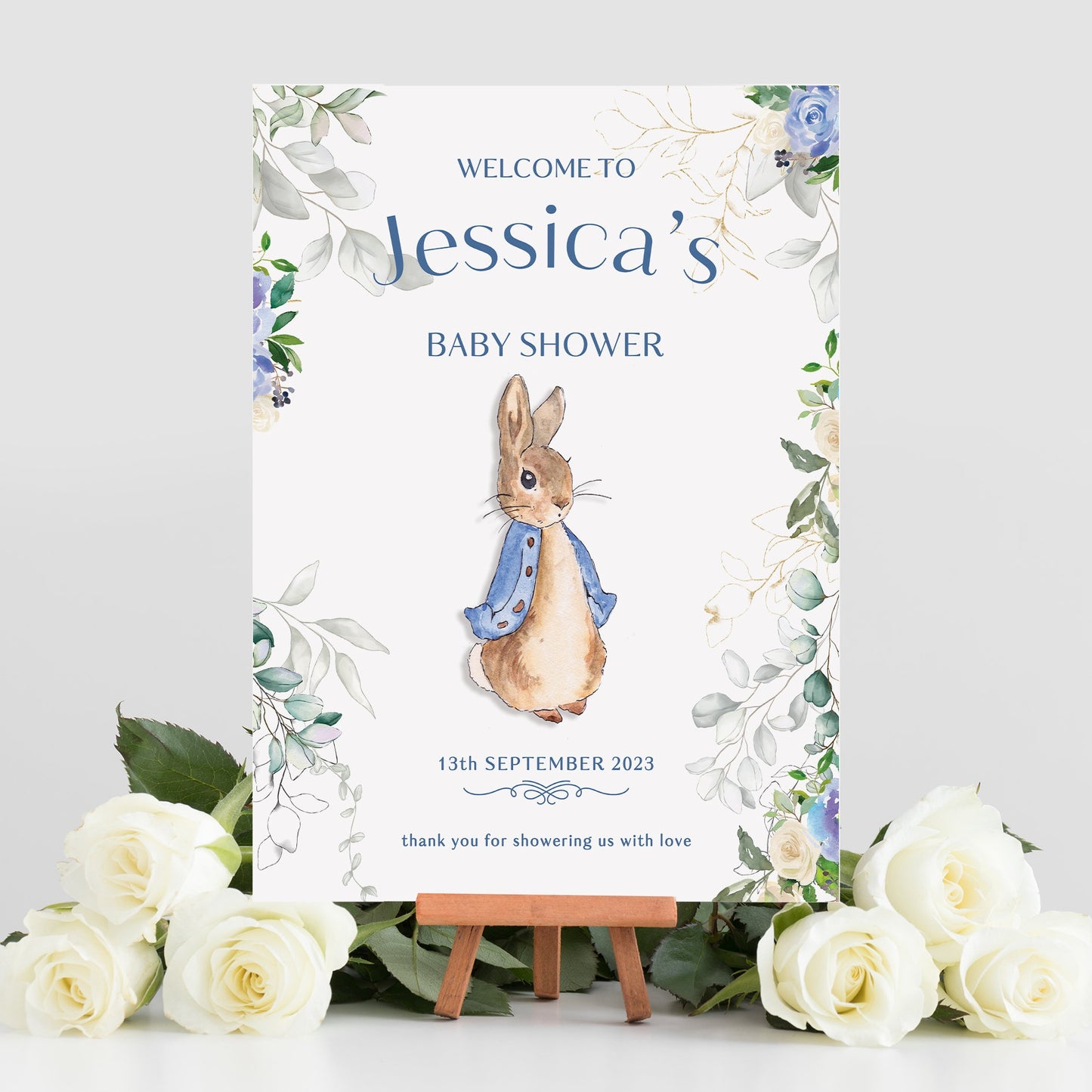 Peter Rabbit Baby Shower Party Selfie Frame and Party Sign