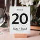 Minimalist Wedding Table Number Cards