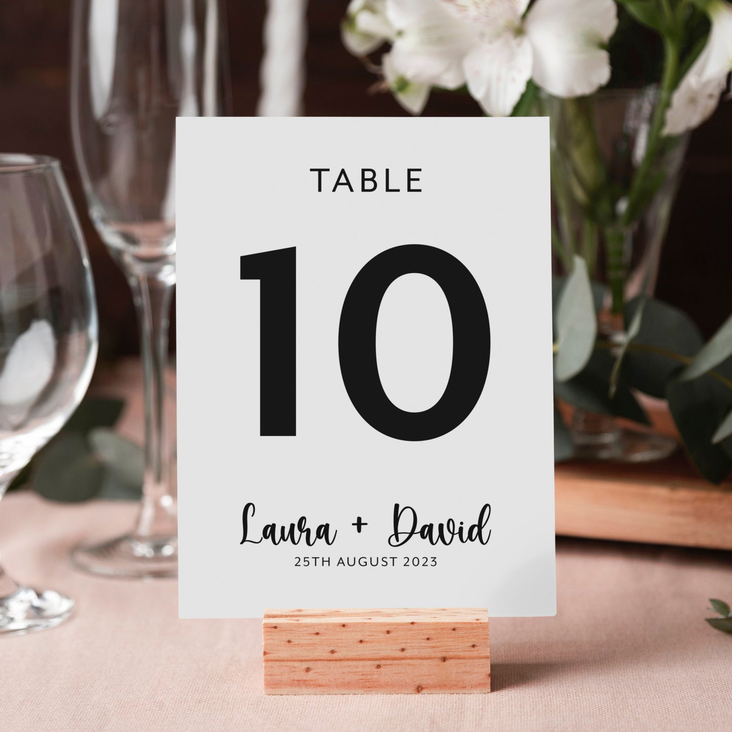 Minimalist Wedding Table Numbers