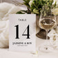 Minimalist Wedding Table Number Cards