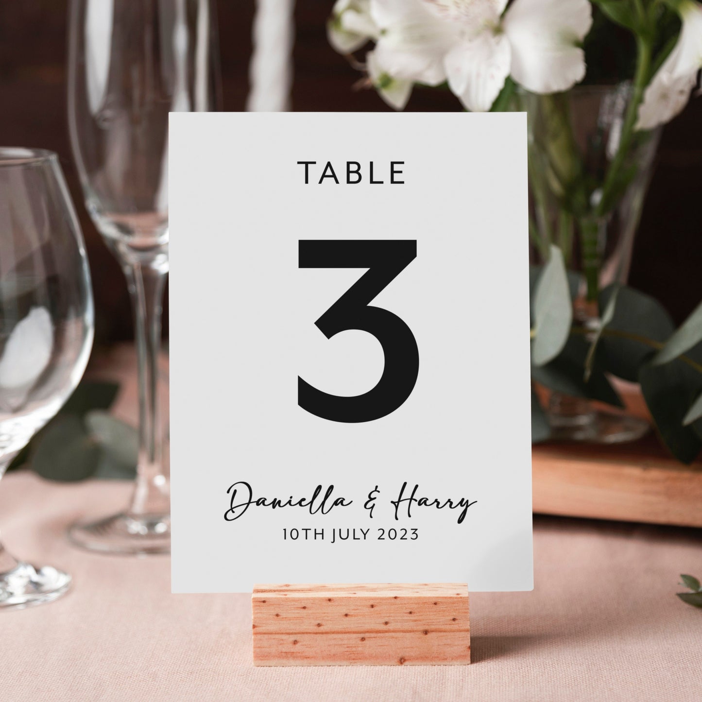 Minimalist Wedding Table Number Cards