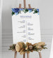 Navy & White Wedding Order of Events Sign