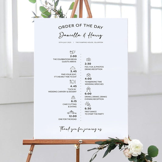 Wedding Order of Events Sign