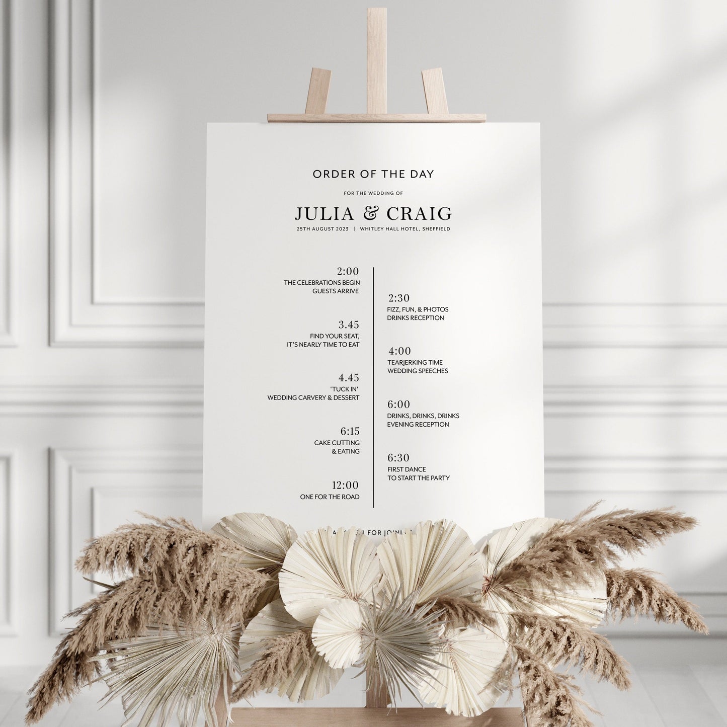 Black & White Minimalist Timeline Sign