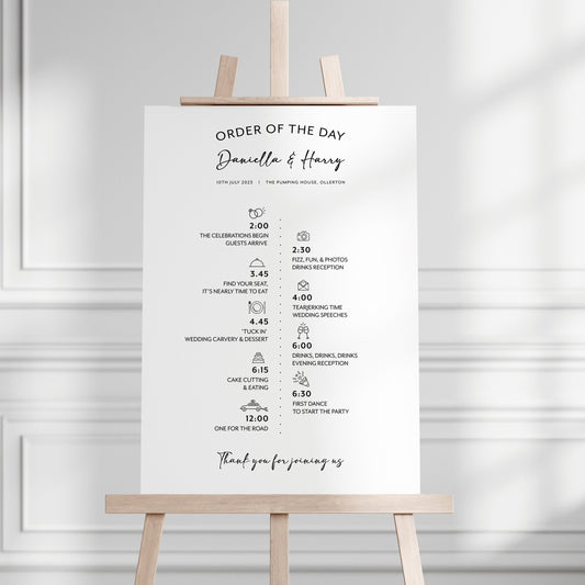 Wedding Order of Events Sign