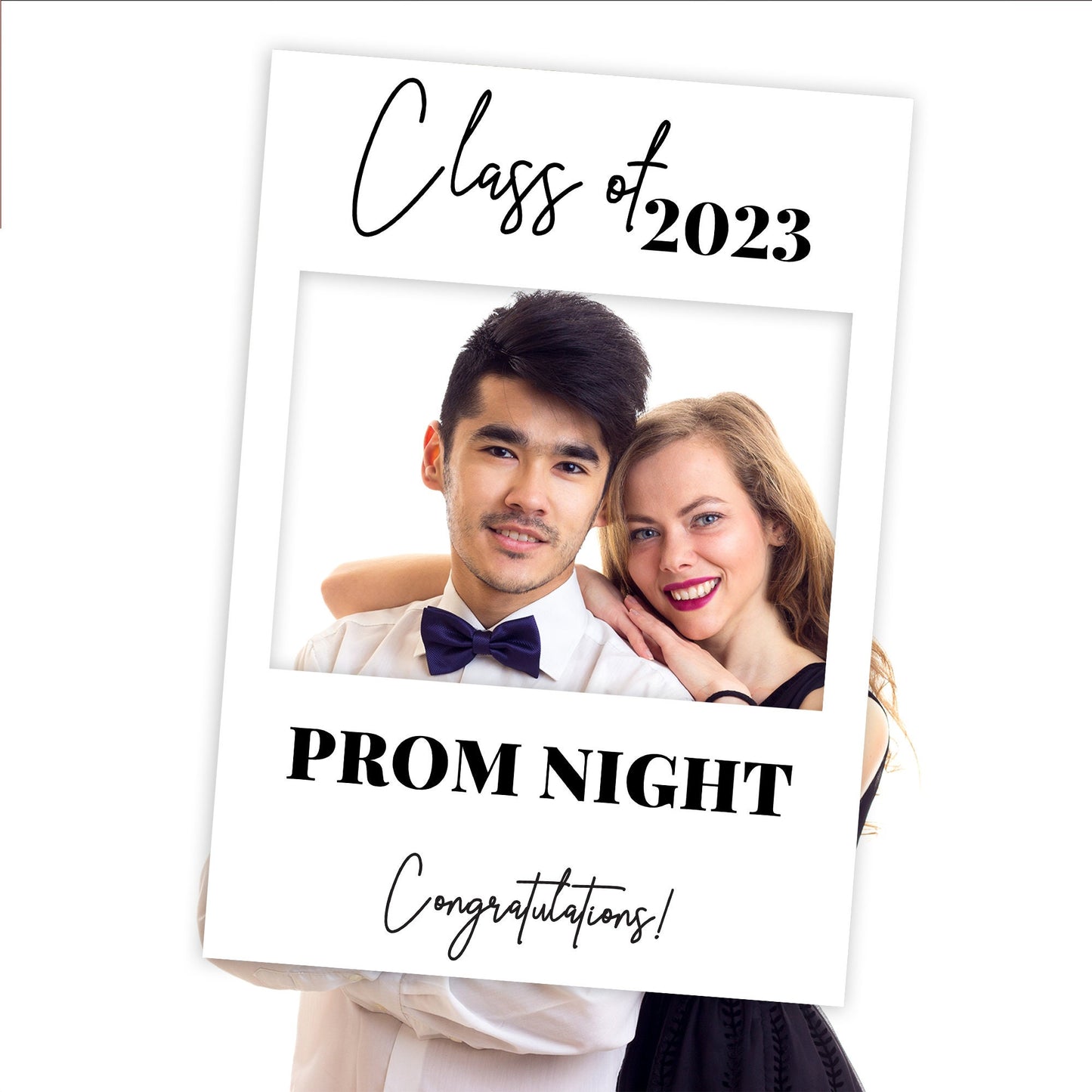 White Prom Party or Graduation Selfie Frame & Party Sign