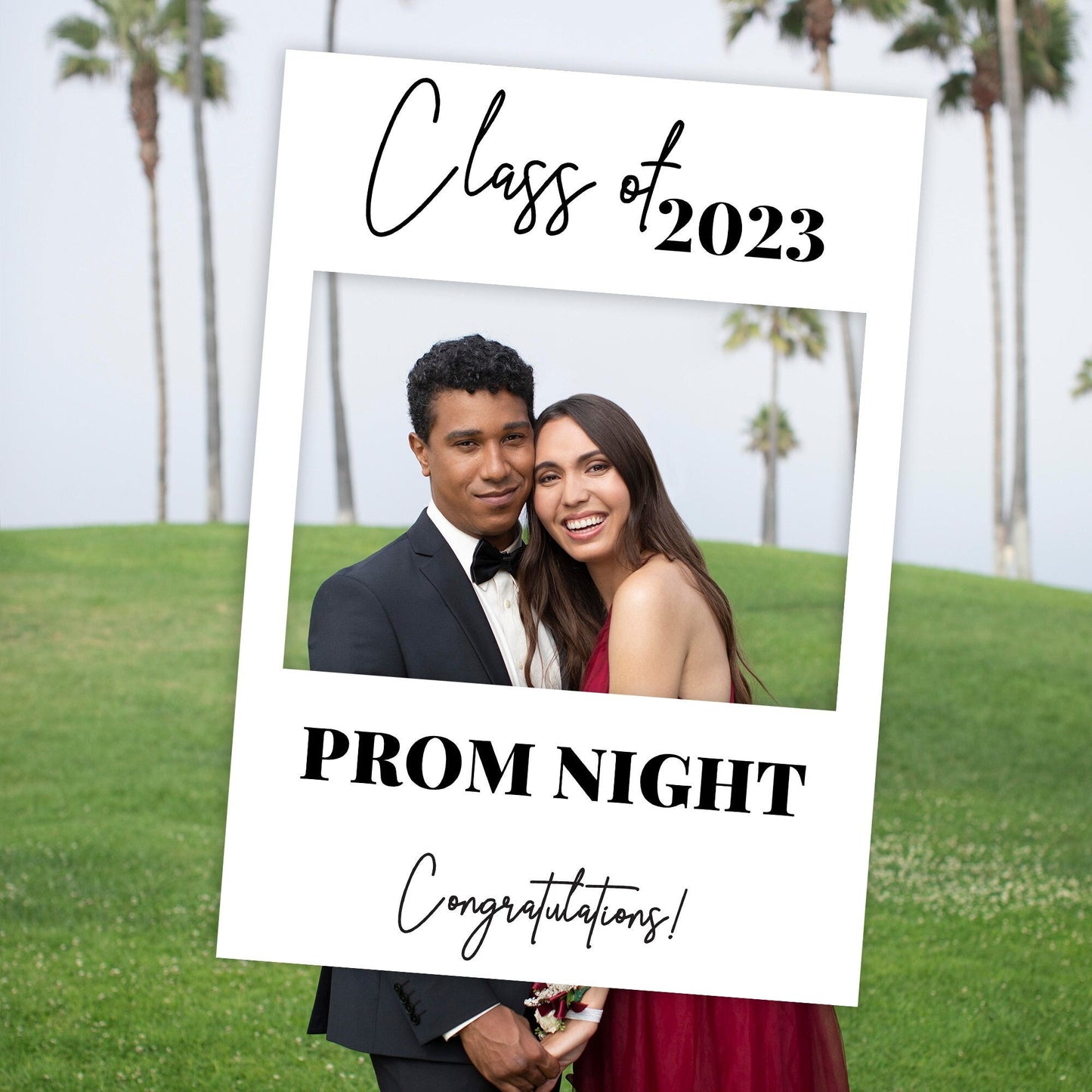 White Prom Party or Graduation Selfie Frame & Party Sign