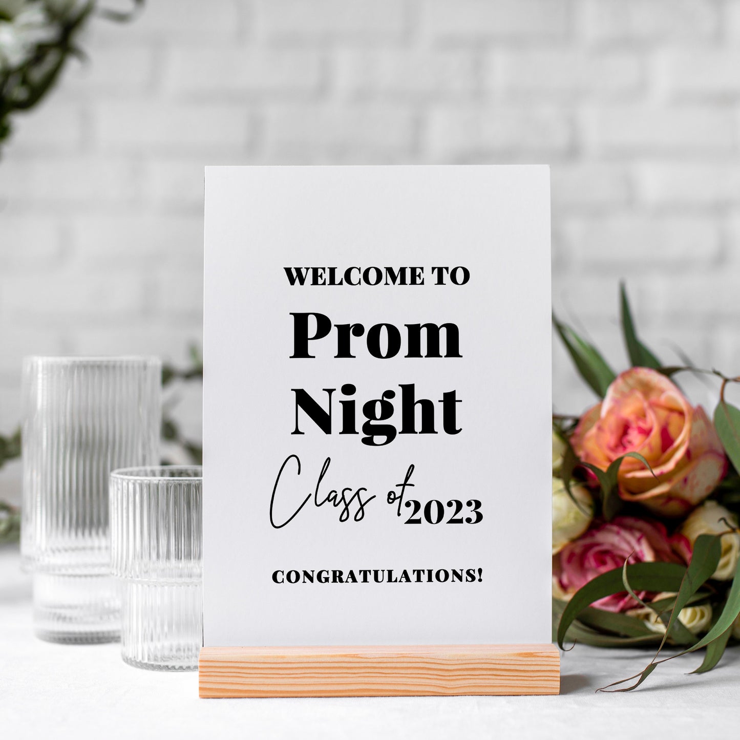 White Prom Party or Graduation Selfie Frame & Party Sign